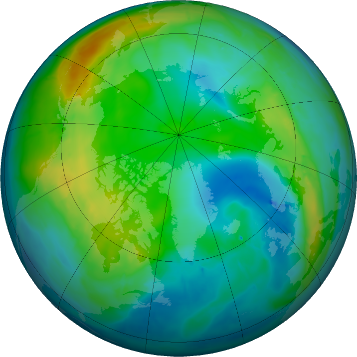 Arctic ozone map for 23 November 2015